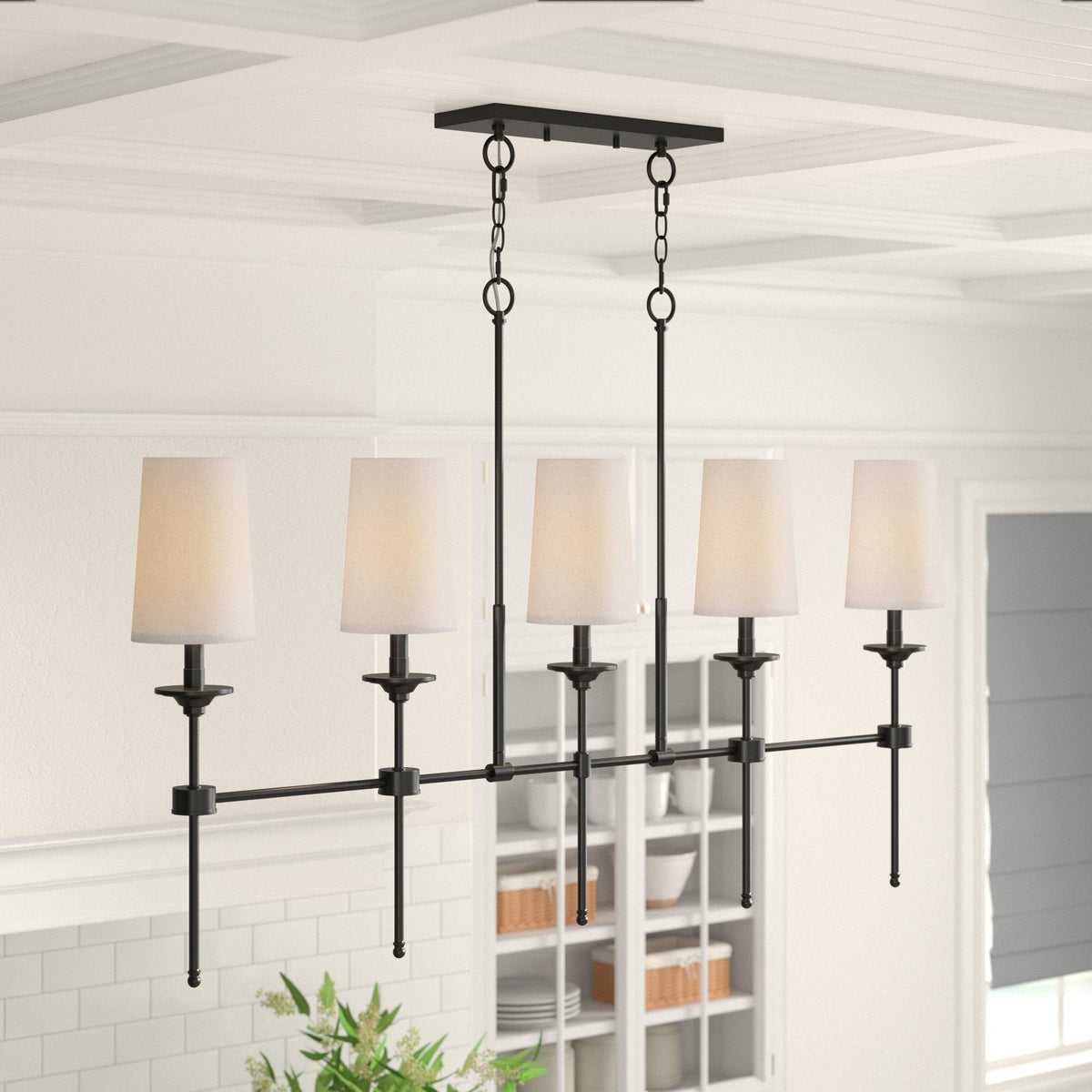 Verinyra Lustre Linéaire Laiton Tissu Vintage Industriel - Neutralighting