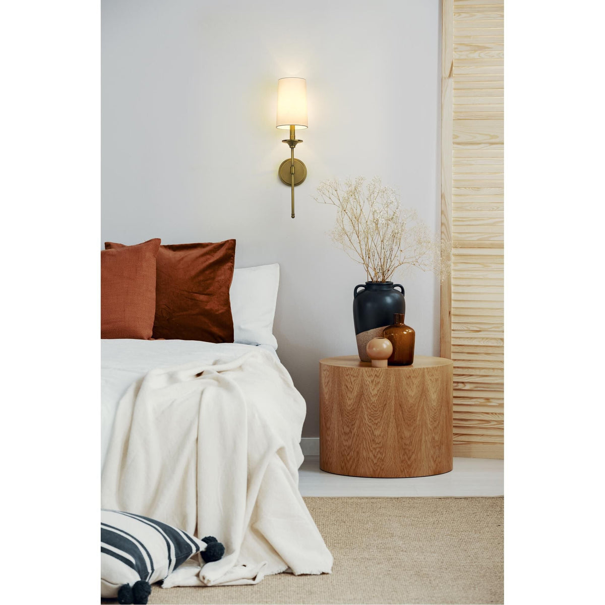 Esileth Applique Murale Laiton Tissu Vintage - Neutralighting