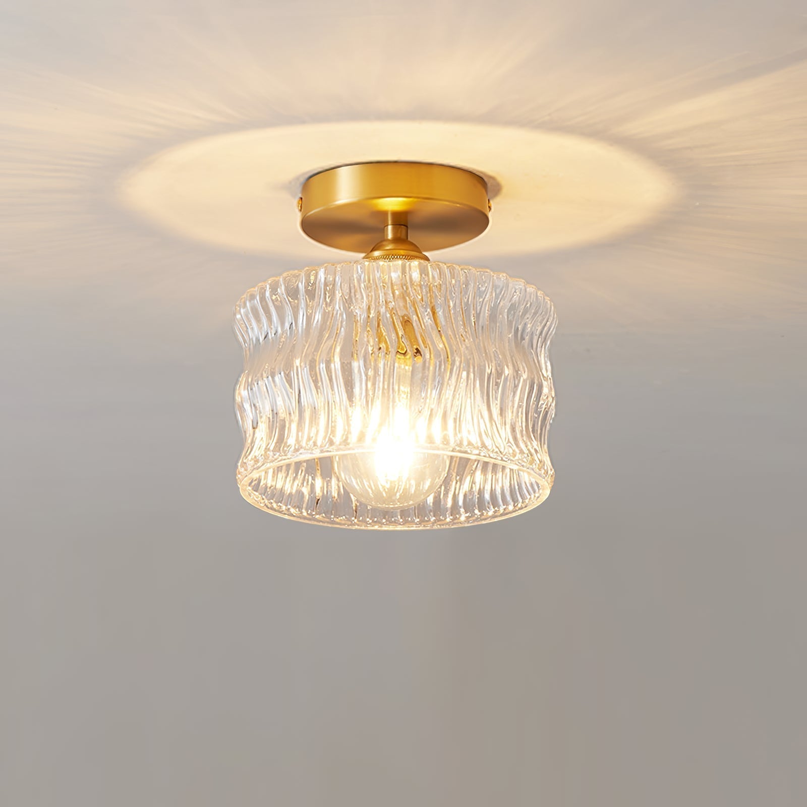 Arisha Plafonnier Luxueux Métal Verre Couloir - Neutralighting