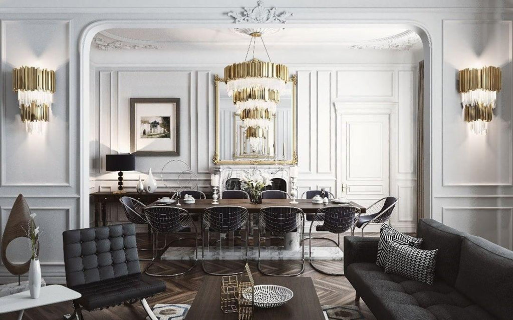 Lustra Lustre Or Cristal Doré - Neutralighting