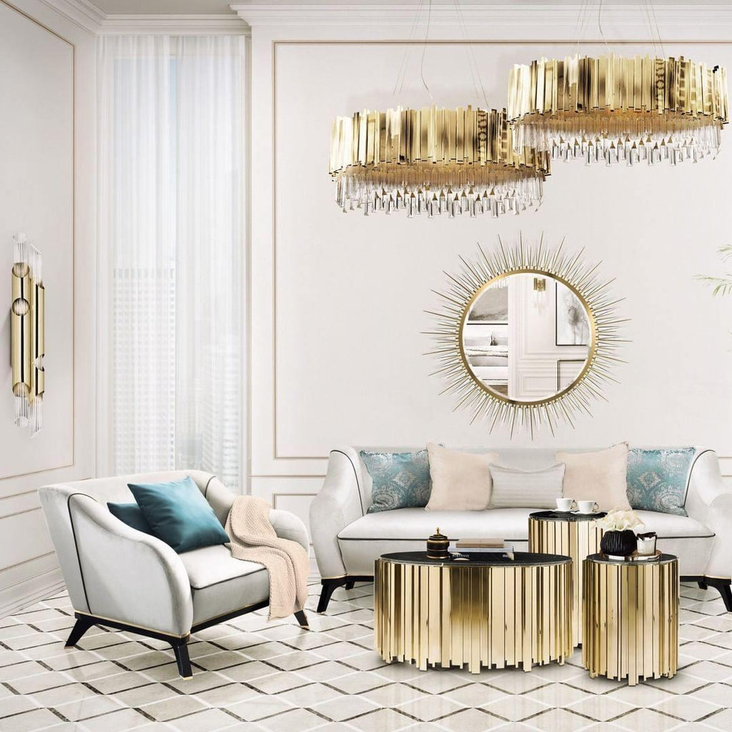 Lustra Lustre Or Cristal Doré - Neutralighting