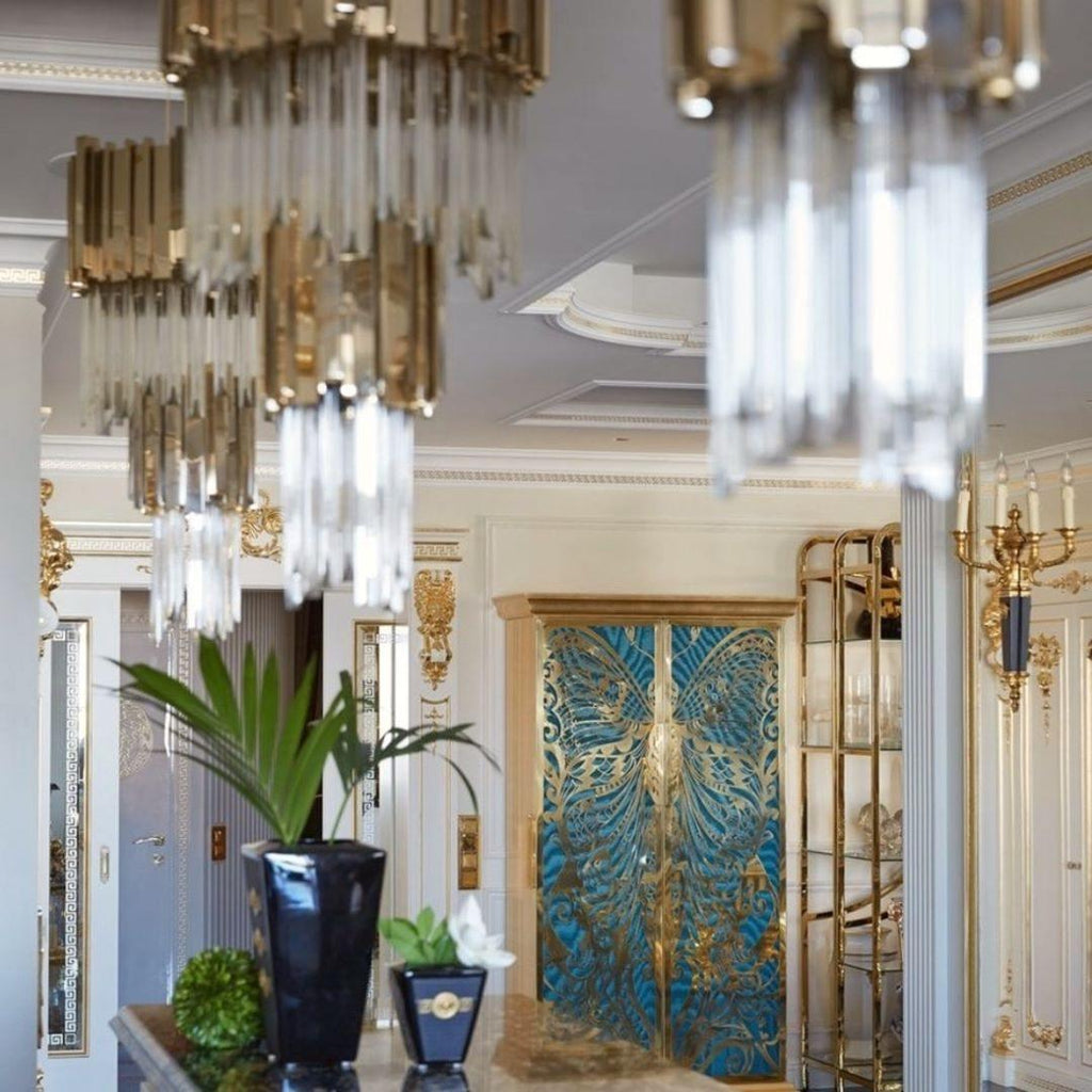 Lustra Lustre Or Cristal Doré - Neutralighting