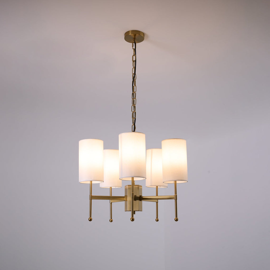 Ulcarisra Chandelier en Tissu Vintage en Laiton - Neutralighting