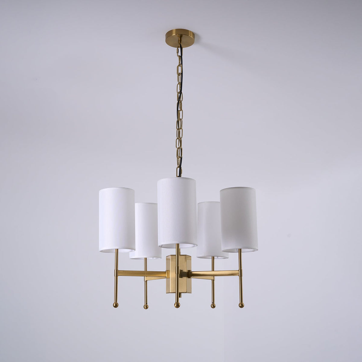 Ulcarisra Chandelier en Tissu Vintage en Laiton - Neutralighting