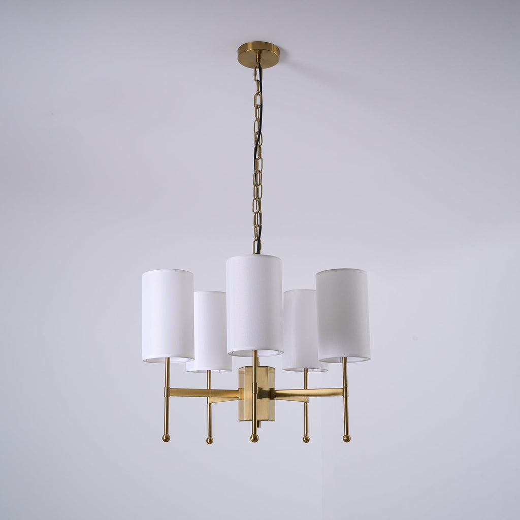 Ulcarisra Chandelier en Tissu Vintage en Laiton - Neutralighting