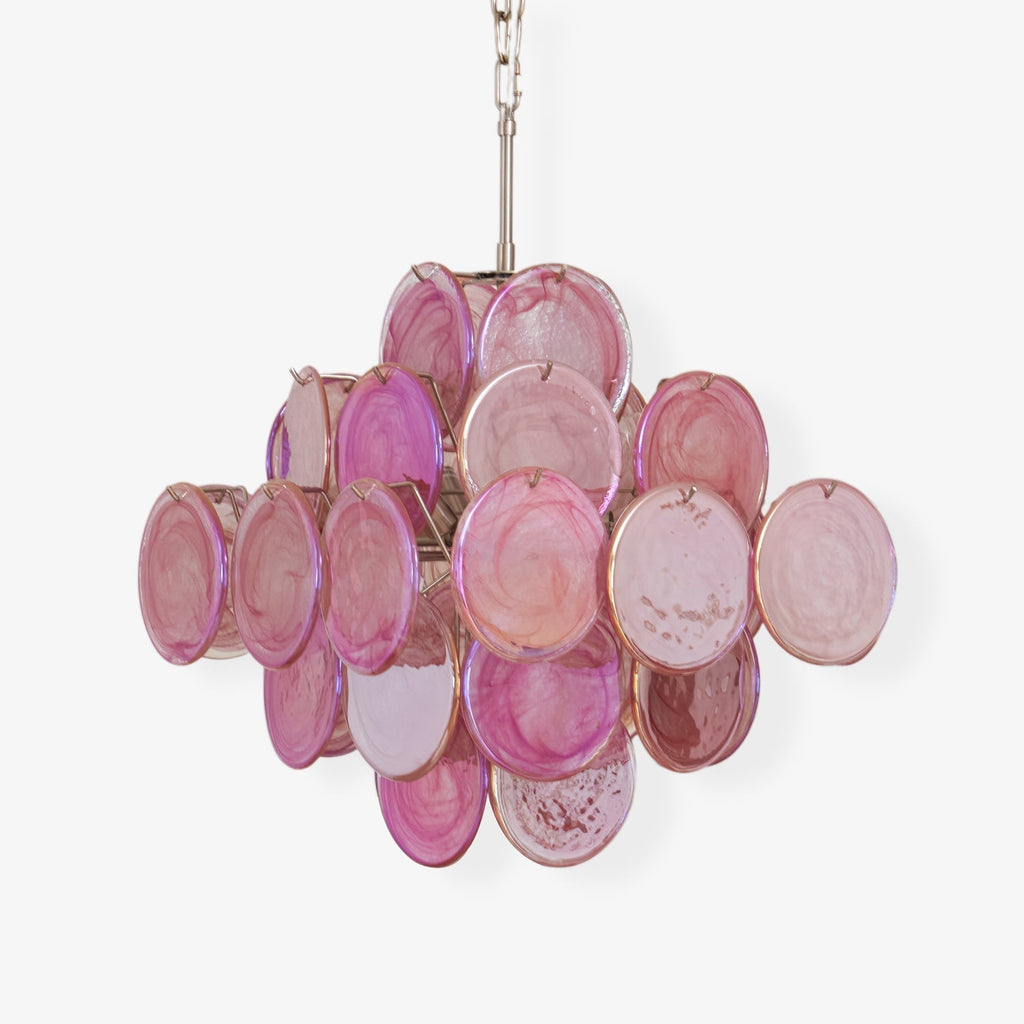 Aurora Lustre Rose Verre Disque Superposé Romantique - Neutralighting
