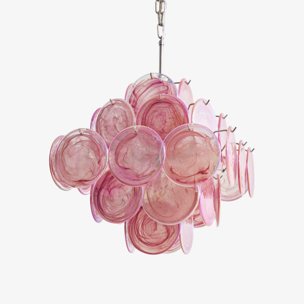Aurora Lustre Rose Verre Disque Superposé Romantique - Neutralighting