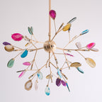 Lustra Chandelier Feuille Colorée Bras Dorés - Neutralighting
