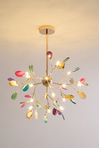Lustra Chandelier Feuille Colorée Bras Dorés - Neutralighting