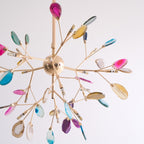 Lustra Chandelier Feuille Colorée Bras Dorés - Neutralighting