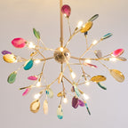 Lustra Chandelier Feuille Colorée Bras Dorés - Neutralighting
