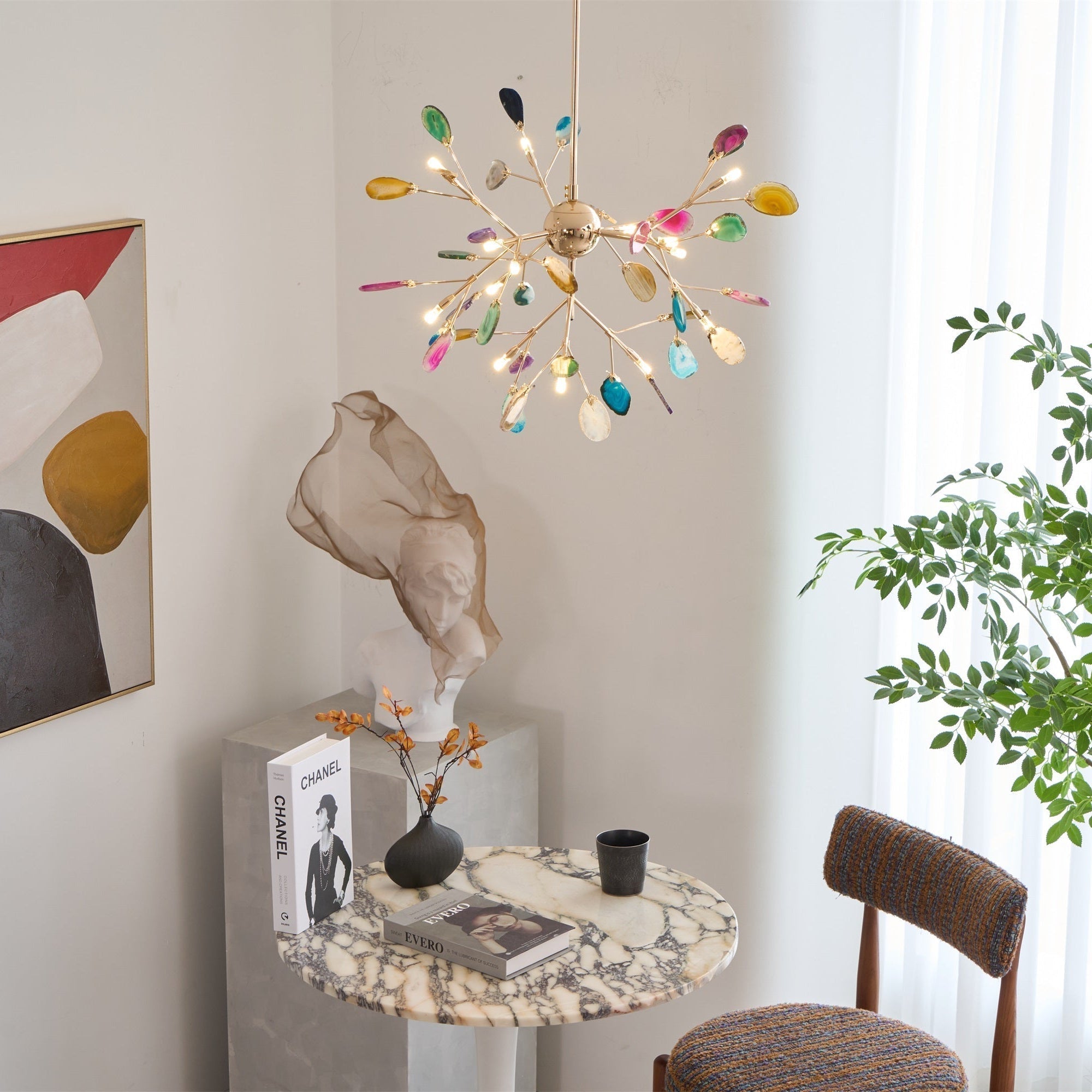 Agate Lustre à Branches Multicolores - Neutralighting