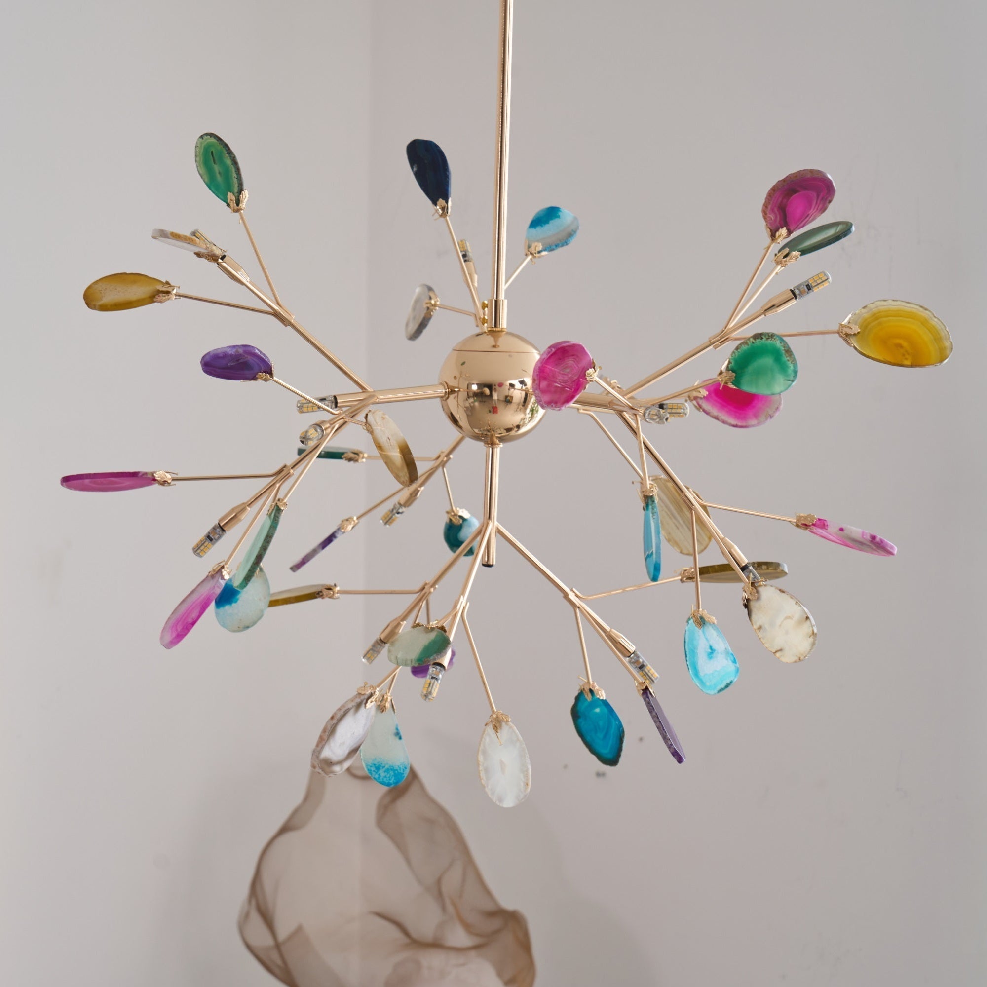 Agate Lustre à Branches Multicolores - Neutralighting