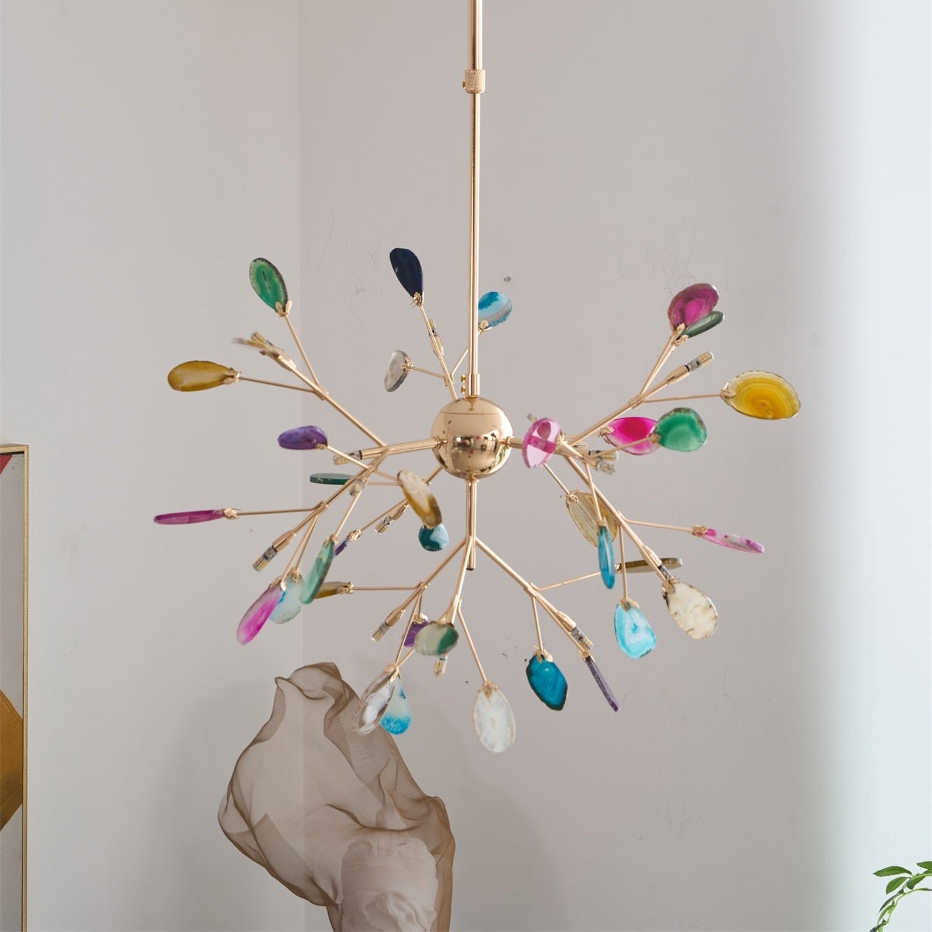 Agate Lustre à Branches Multicolores - Neutralighting