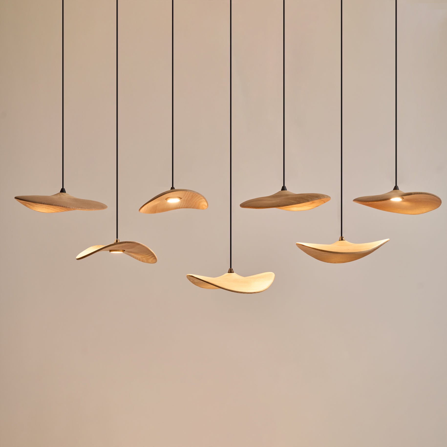 Abbott Chandelier Bois Feuille Vide Minimaliste - Neutralighting