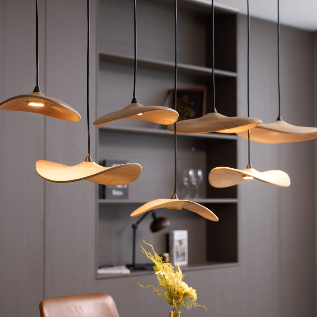 Abbott Chandelier Bois Feuille Vide Minimaliste - Neutralighting