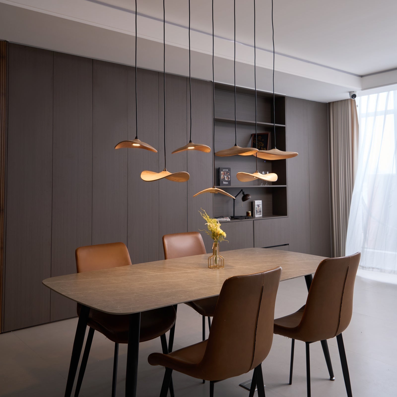 Abbott Chandelier Bois Feuille Vide Minimaliste - Neutralighting