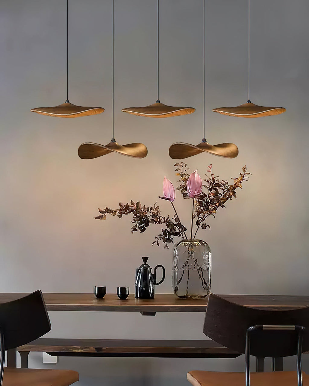 Abbott Chandelier Bois Feuille Vide Minimaliste - Neutralighting
