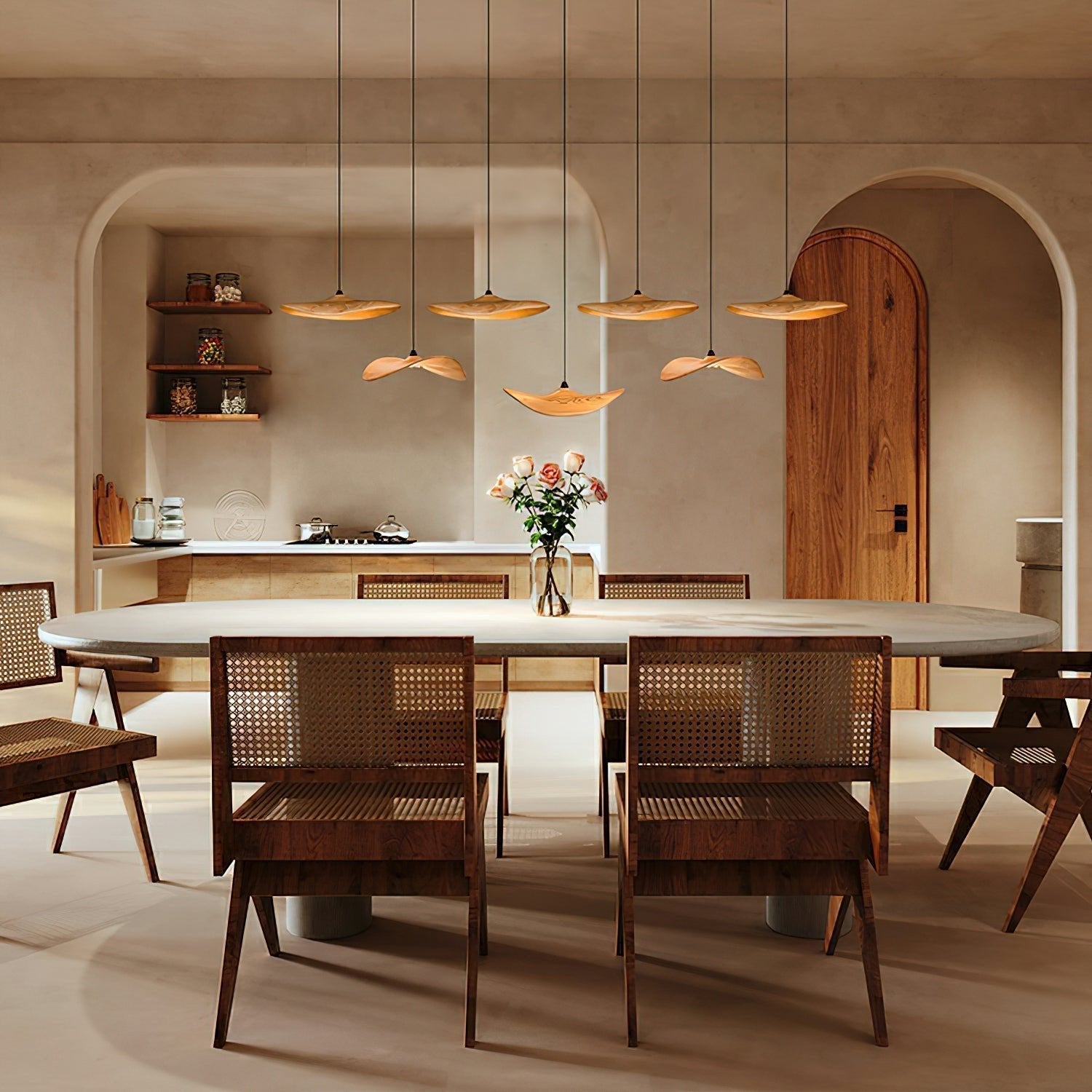 Abbott Chandelier Bois Feuille Vide Minimaliste - Neutralighting