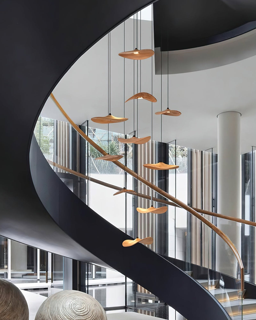 Abbott Chandelier Bois Feuille Vide Minimaliste - Neutralighting