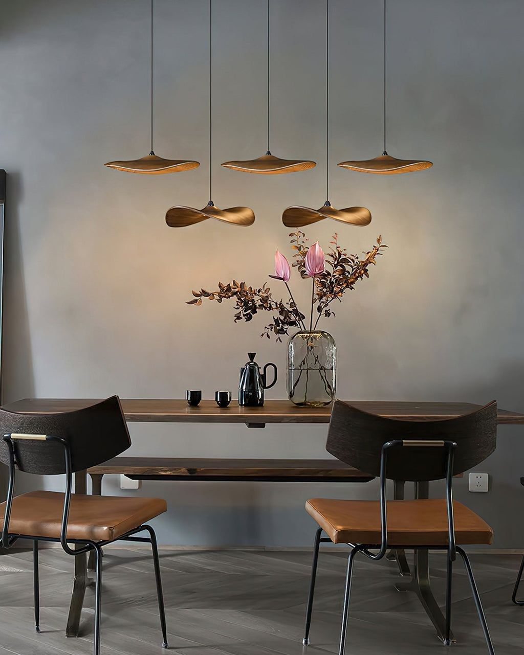 Abbott Chandelier Bois Feuille Vide Minimaliste - Neutralighting