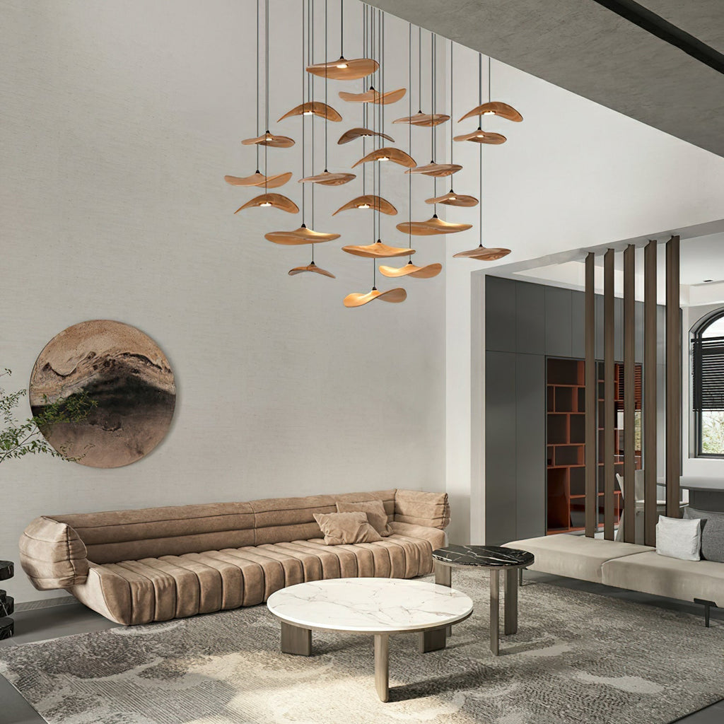Abbott Chandelier Bois Feuille Vide Minimaliste - Neutralighting