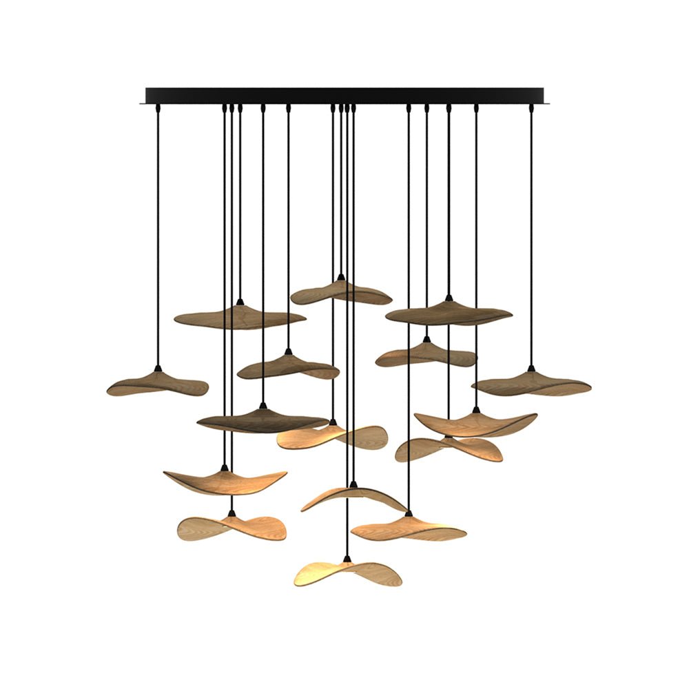Abbott Chandelier Bois Feuille Vide Minimaliste - Neutralighting