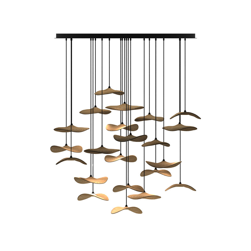 Abbott Chandelier Bois Feuille Vide Minimaliste - Neutralighting