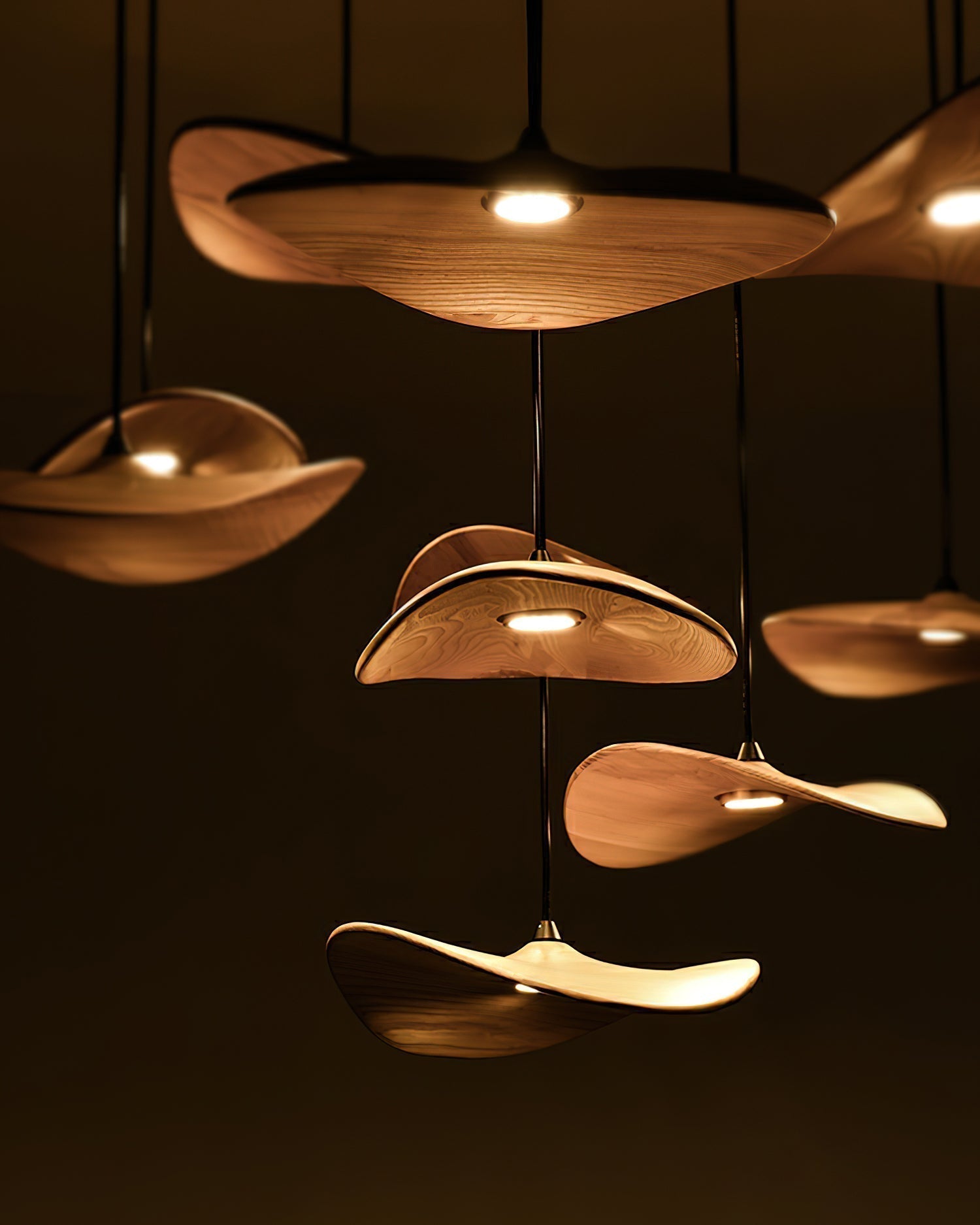 Abbott Chandelier Bois Feuille Vide Minimaliste - Neutralighting