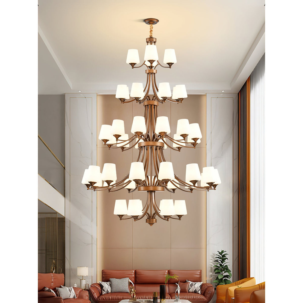 Ulrinara Chandelier Laiton Verre Luxe Postmoderne Salon - Neutralighting