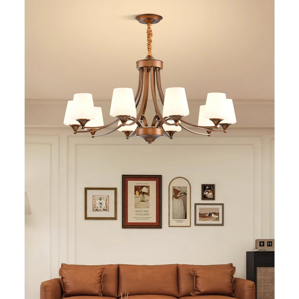 Ulrinara Chandelier Laiton Verre Luxe Postmoderne Salon - Neutralighting