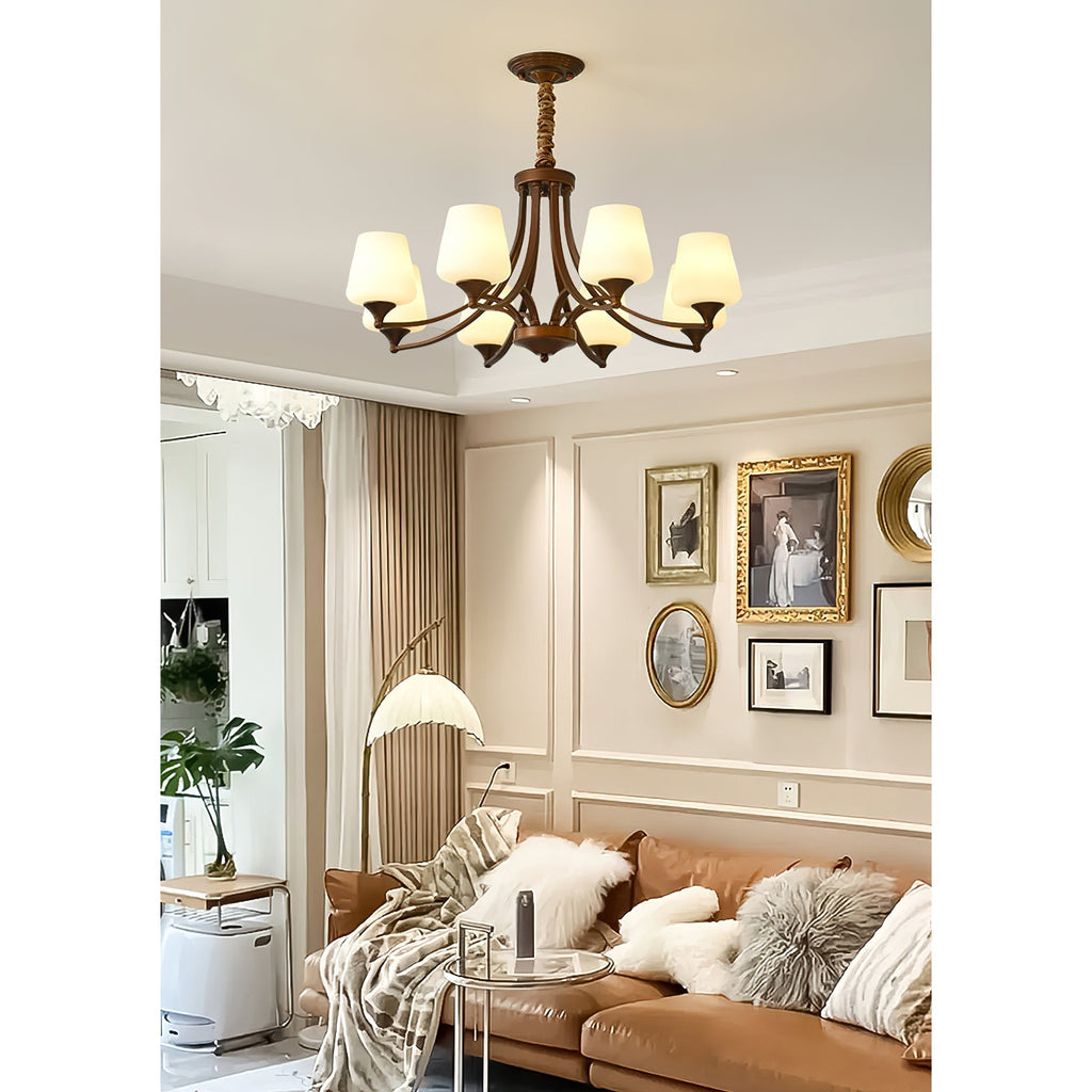 Ulrinara Chandelier Laiton Verre Luxe Postmoderne Salon - Neutralighting