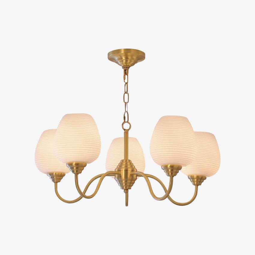 Lustra Lustre Laiton Antique Verre Blanc - Neutralighting