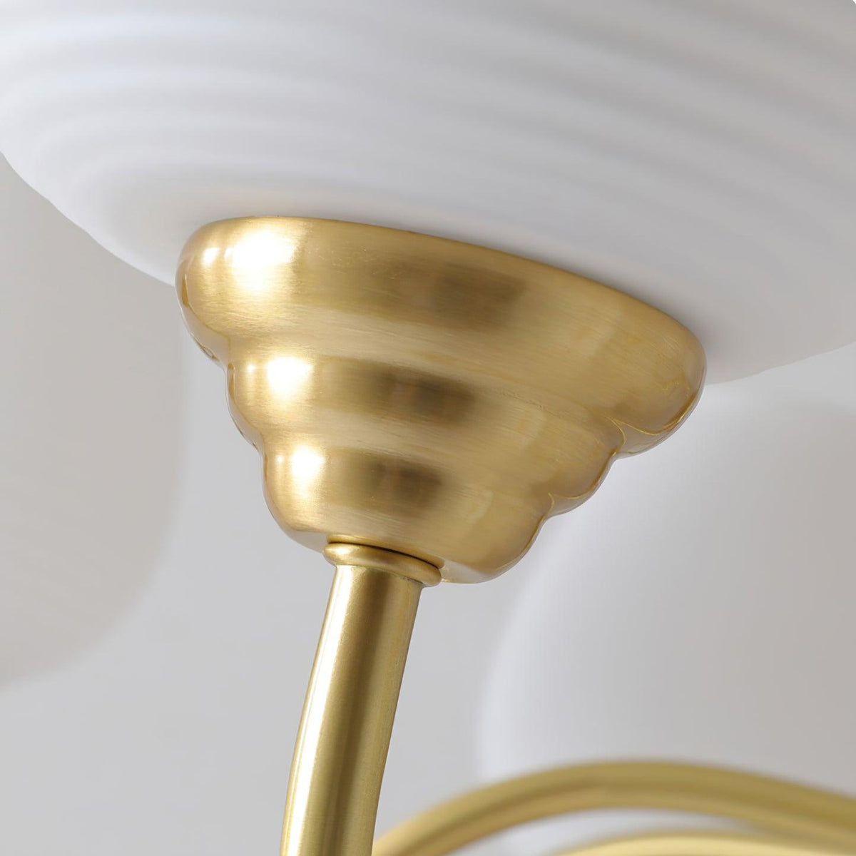 Lustra Lustre Laiton Antique Verre Blanc - Neutralighting