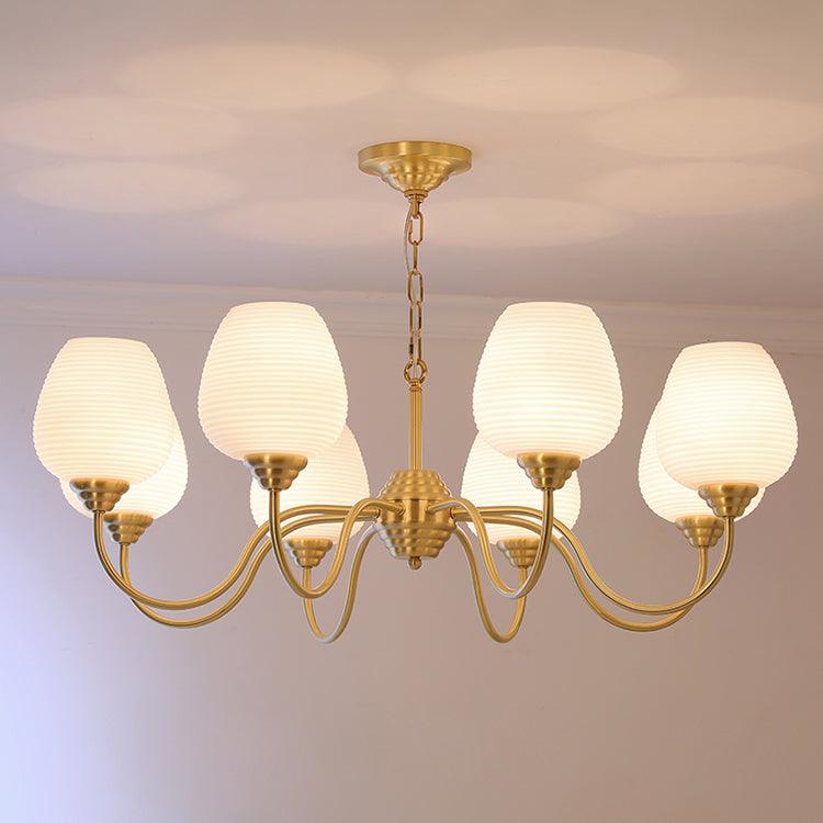 Lustra Lustre Laiton Antique Verre Blanc - Neutralighting