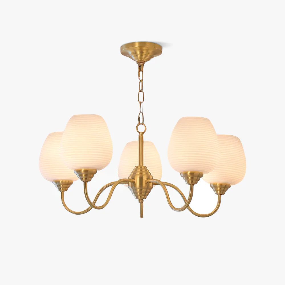 Lustra Lustre Laiton Antique Verre Blanc - Neutralighting