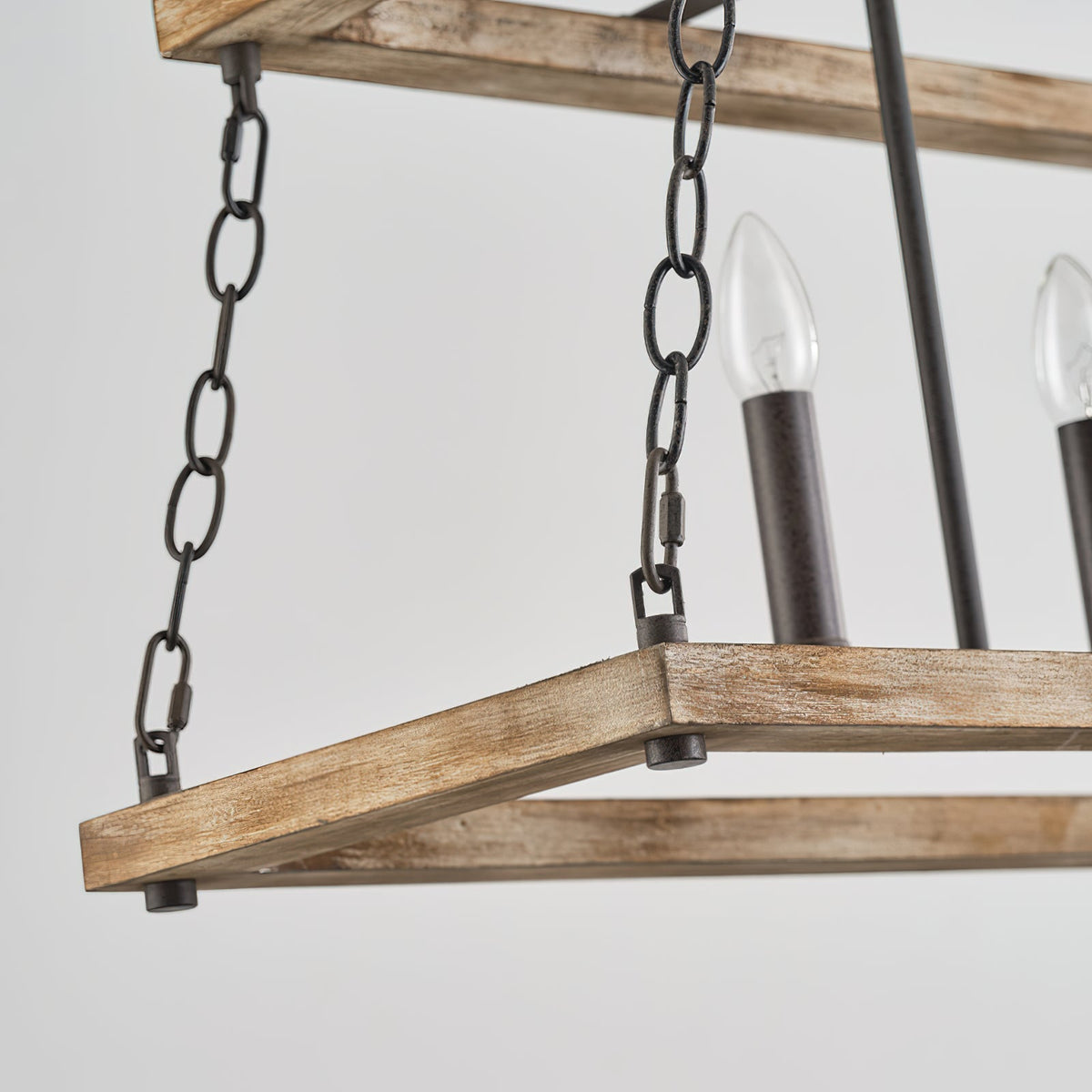 Ilcaryra Chandelier Métal Bois Industriel Vintage Île Salon - Neutralighting