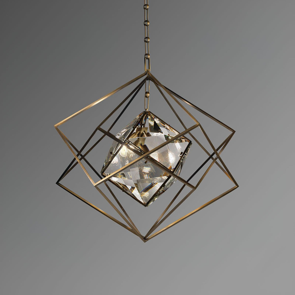Zevira Suspension glamour en laiton et cristal - Neutralighting