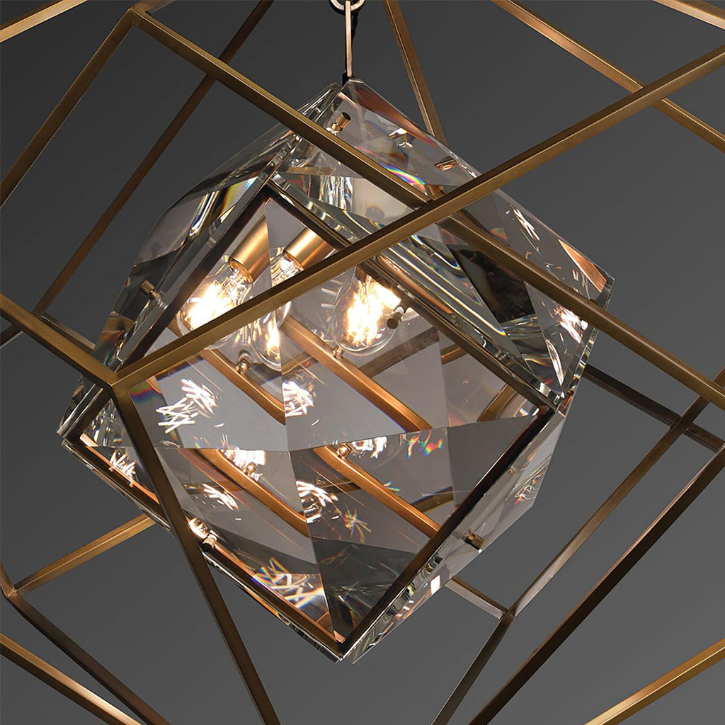 Zevira Suspension glamour en laiton et cristal - Neutralighting