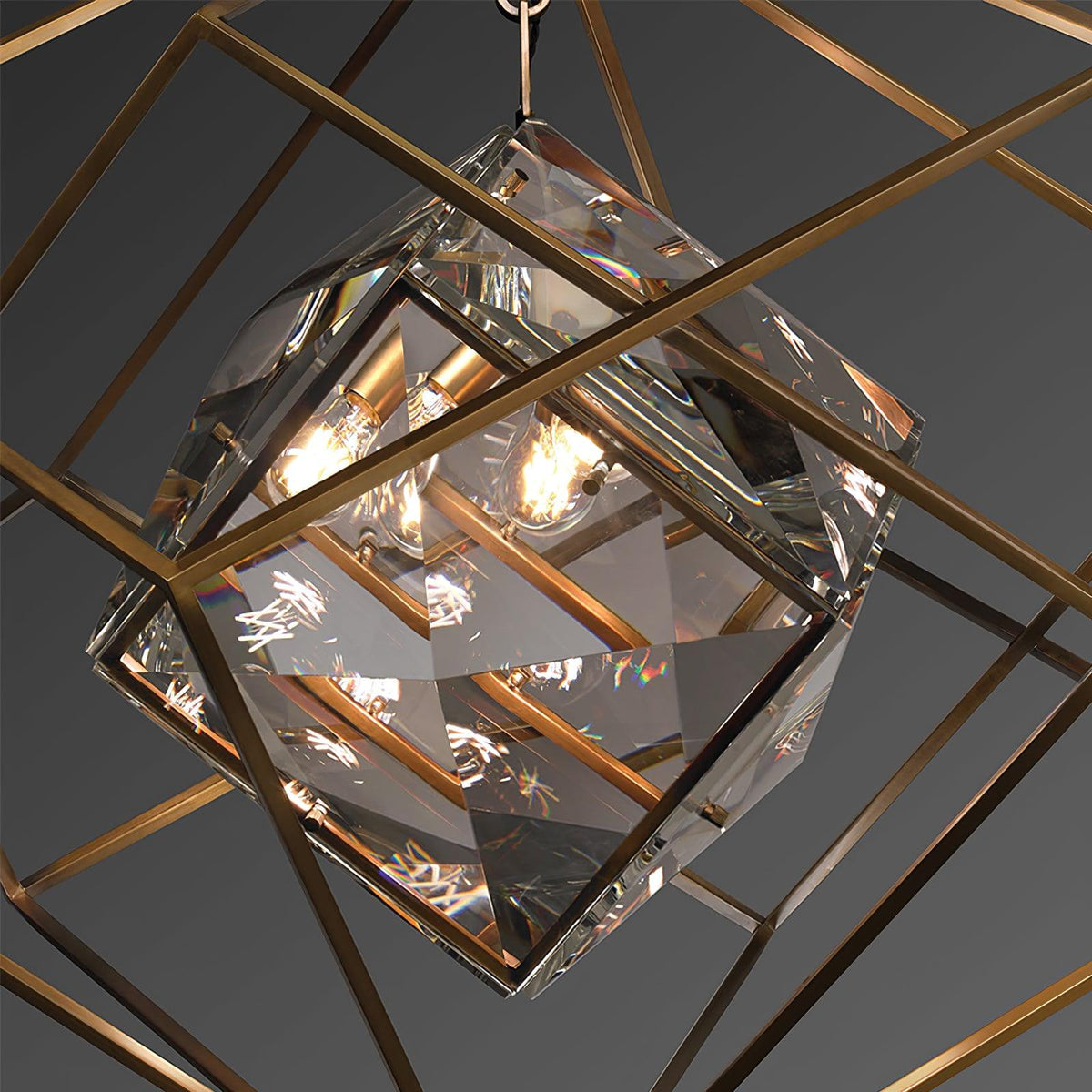 Zevira Suspension glamour en laiton et cristal - Neutralighting