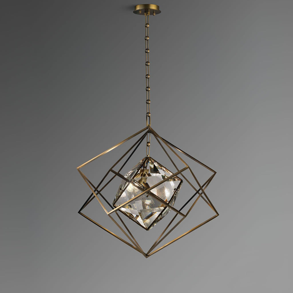 Zevira Suspension glamour en laiton et cristal - Neutralighting