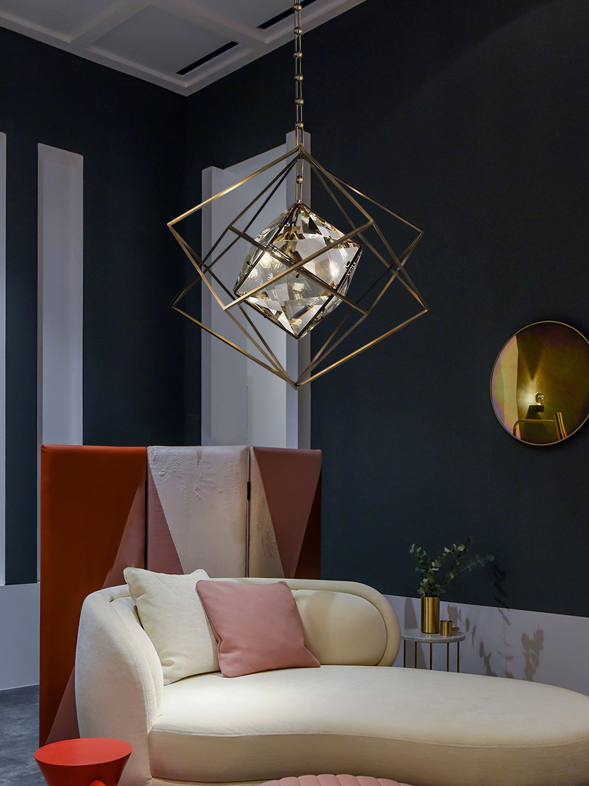Zevira Suspension glamour en laiton et cristal - Neutralighting