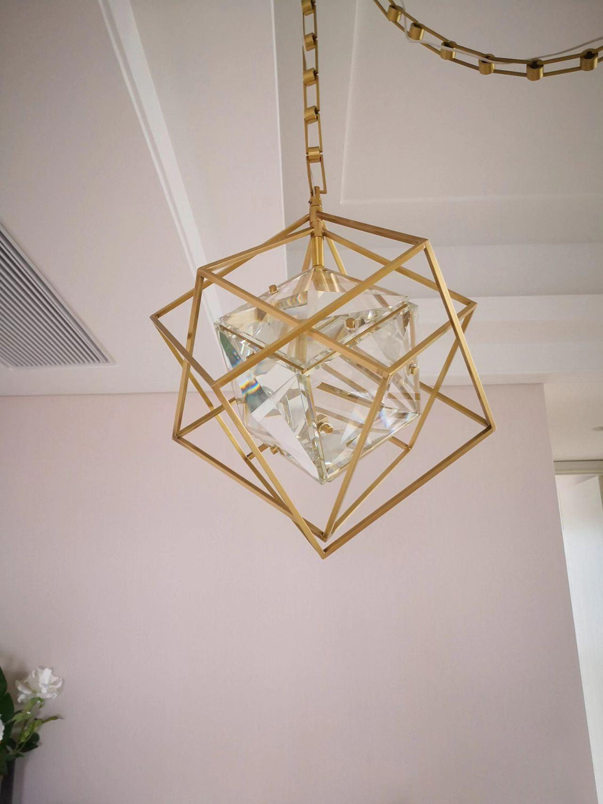Zevira Suspension glamour en laiton et cristal - Neutralighting
