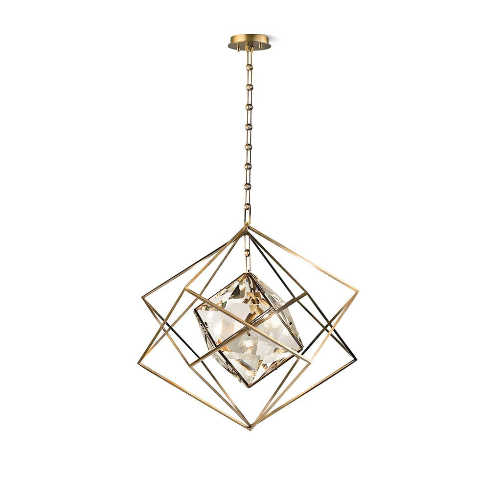 Zevira Suspension glamour en laiton et cristal - Neutralighting