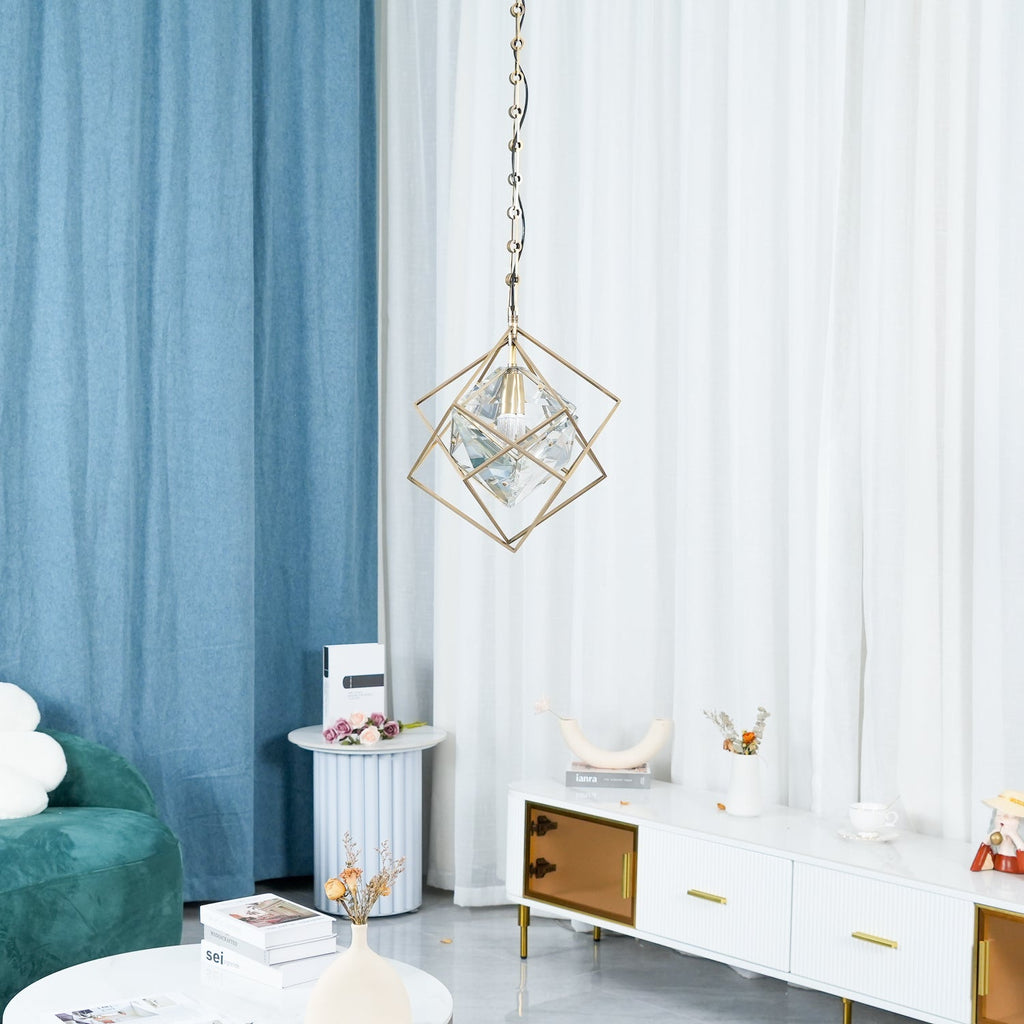 Zevira Suspension glamour en laiton et cristal - Neutralighting