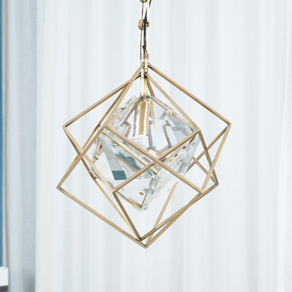 Zevira Suspension glamour en laiton et cristal - Neutralighting