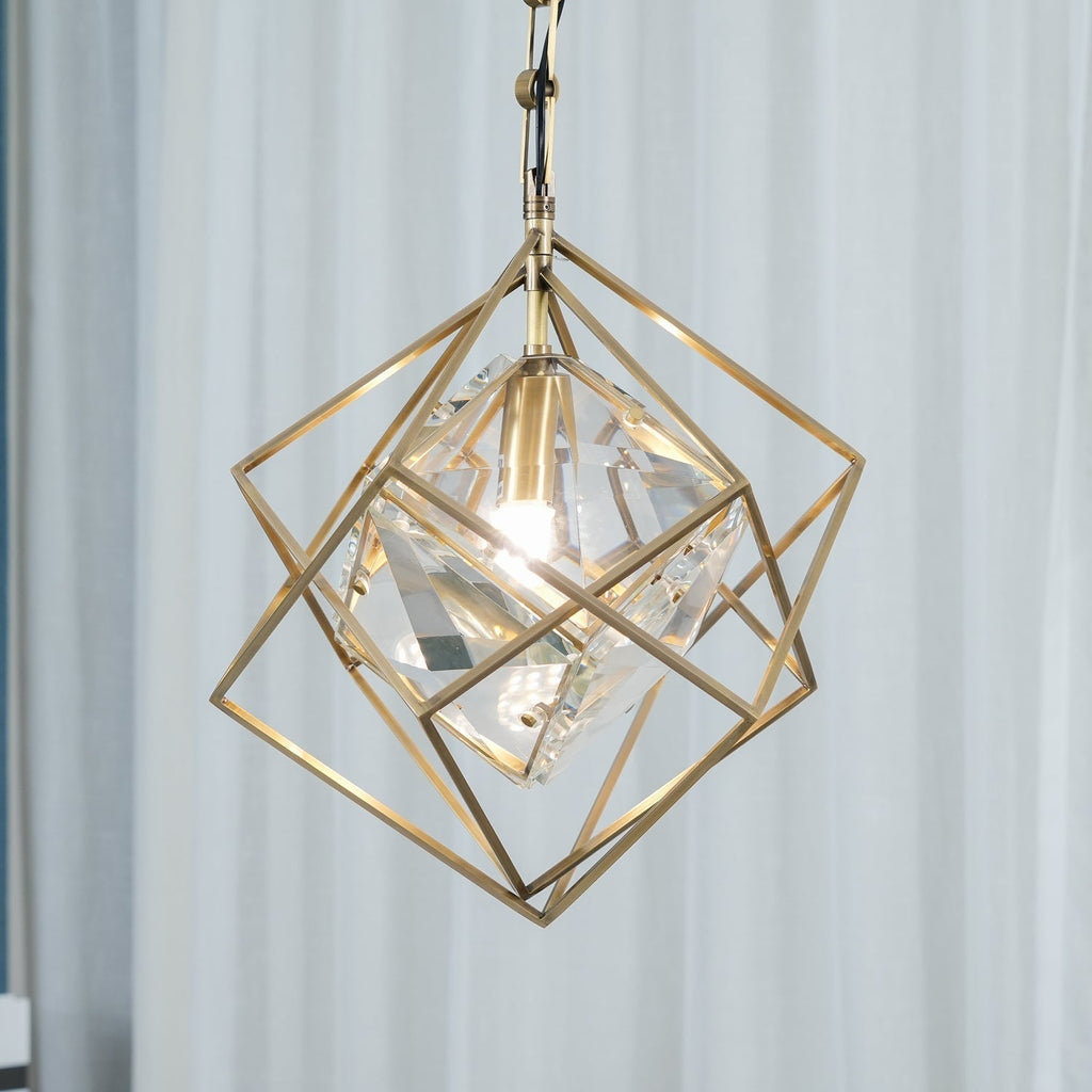 Zevira Suspension glamour en laiton et cristal - Neutralighting