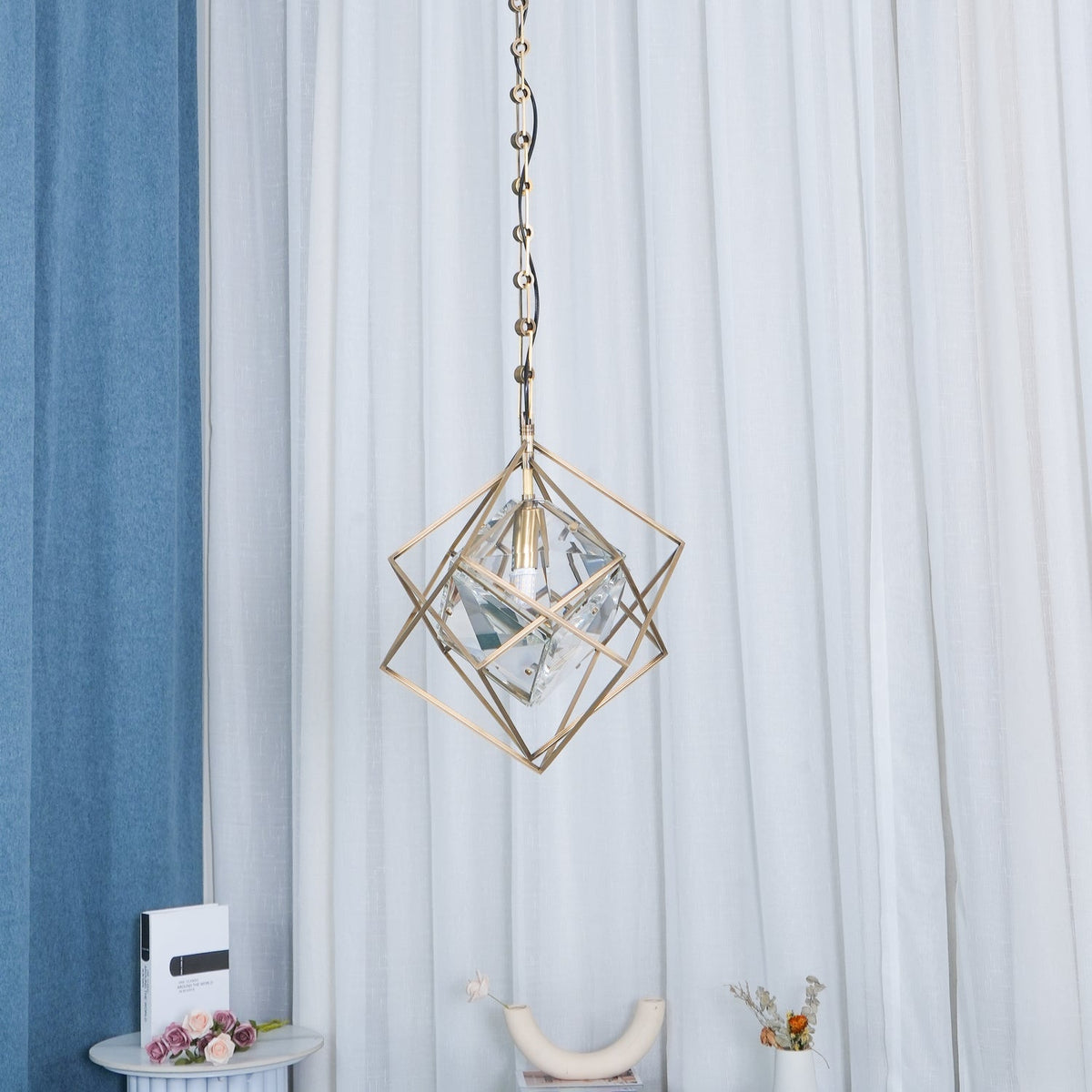 Zevira Suspension glamour en laiton et cristal - Neutralighting