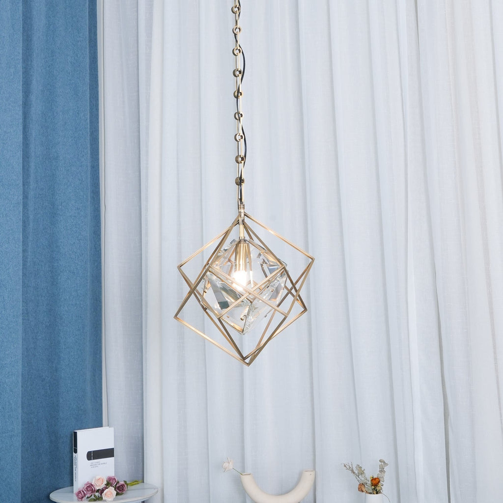 Zevira Suspension glamour en laiton et cristal - Neutralighting