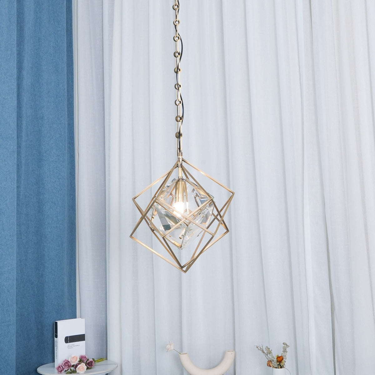 Zevira Suspension glamour en laiton et cristal - Neutralighting